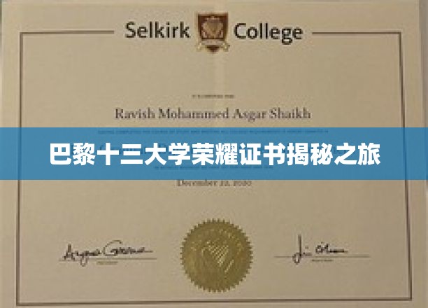 探寻巴黎十三大学荣耀证书背后的秘密之旅