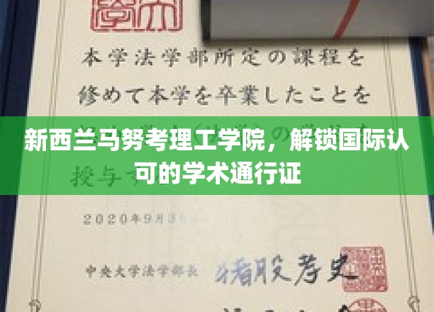 穿越国界，新西兰马努考理工开启全球学术之门