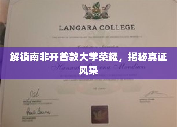解锁南非开普敦大学荣耀，揭秘真证风采