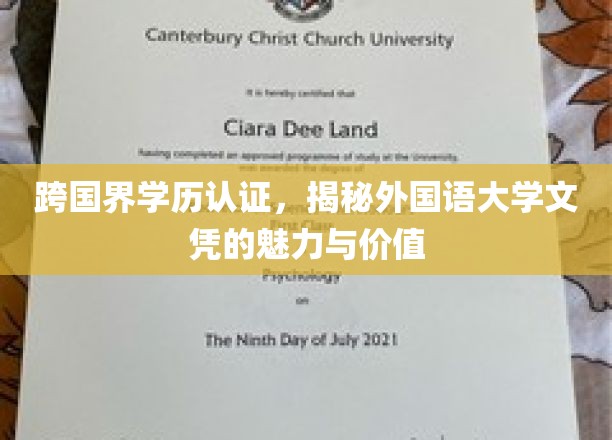 全球通行证，外国语大学文凭的非凡魅力与价值探索