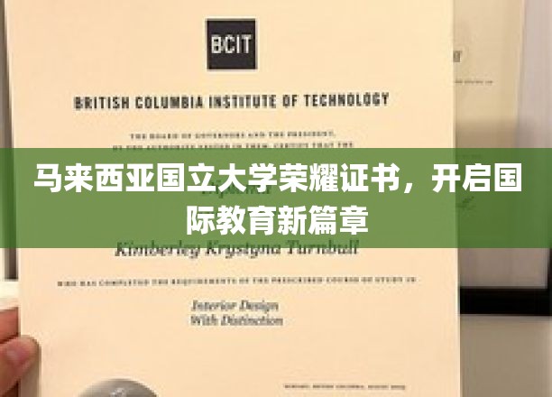马来西亚国立大学荣耀证书，开启国际教育新篇章