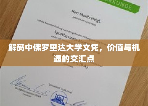 解码中佛罗里达大学文凭，价值与机遇的交汇点