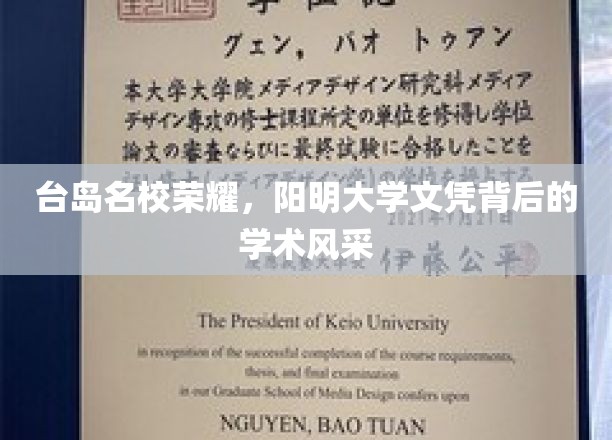 台岛名校荣耀，阳明大学文凭背后的学术风采