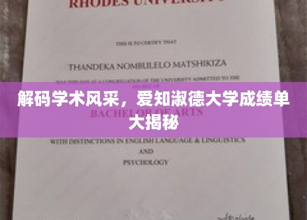 探索学术殿堂的秘密，爱知淑德大学成绩单背后的故事