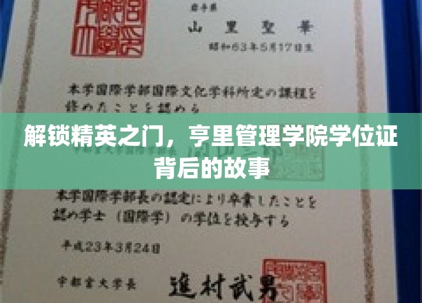 精英摇篮揭秘，亨里管理学院学位证的非凡历程