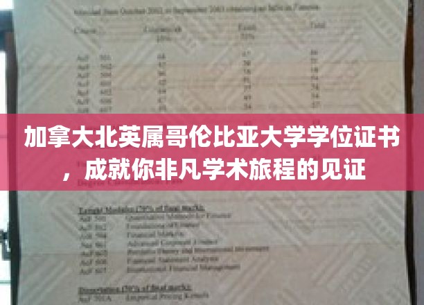 加拿大北英属哥伦比亚大学学位证书，见证你的非凡学术之旅
