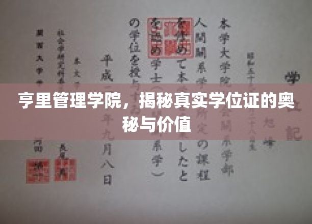 探寻亨里管理学院学位证的神秘面纱，价值与真伪揭秘