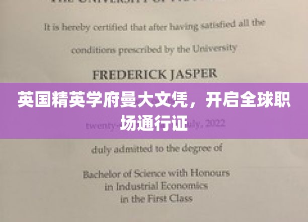 英国精英学府曼大文凭，开启全球职场通行证
