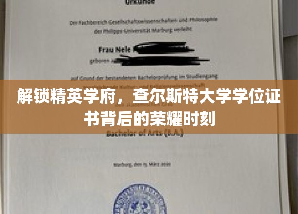 解锁精英学府，查尔斯特大学学位证书背后的荣耀时刻