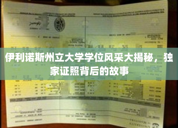 伊利诺斯州立大学学位证书背后的传奇，揭秘学霸们的荣耀之路