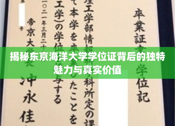 揭秘东京海洋大学学位证背后的独特魅力与真实价值