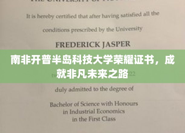 南非开普半岛科技大学荣耀证书，铺就非凡未来之路