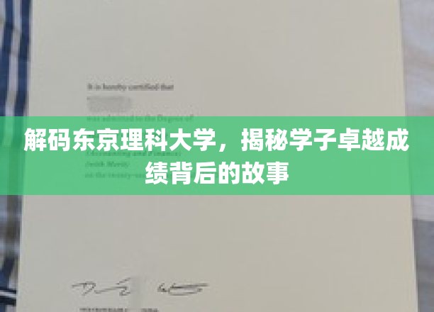 解码东京理科大学，揭秘学子卓越成绩背后的故事