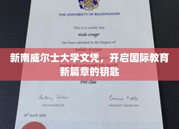 解锁全球视野，新南威尔士大学文凭，引领教育未来之门