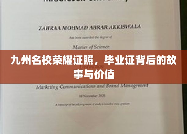毕业证背后的传奇，九州名校学子荣耀揭秘