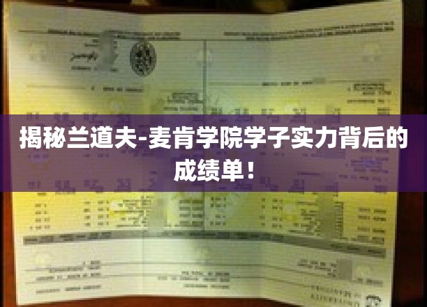 探寻兰道夫-麦肯学院精英学子背后的卓越成就之路