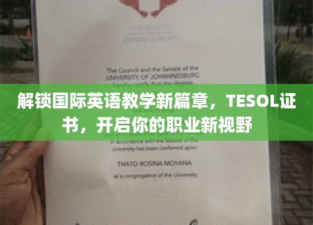 解锁国际英语教学新篇章，TESOL证书，开启你的职业新视野
