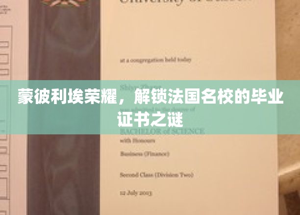 探寻蒙彼利埃传奇，解码法国名校毕业证书背后的秘密