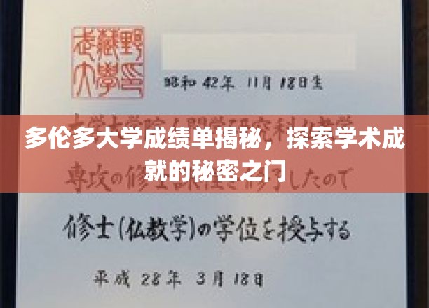 多伦多大学成绩单深度解析，开启探索学术成就的神秘之门