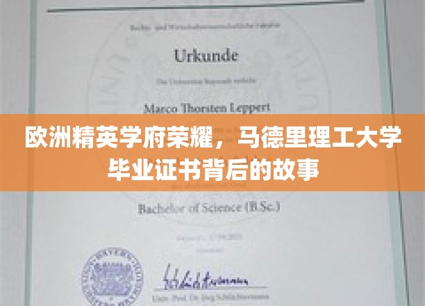 欧洲精英学府荣耀，马德里理工大学毕业证书背后的故事