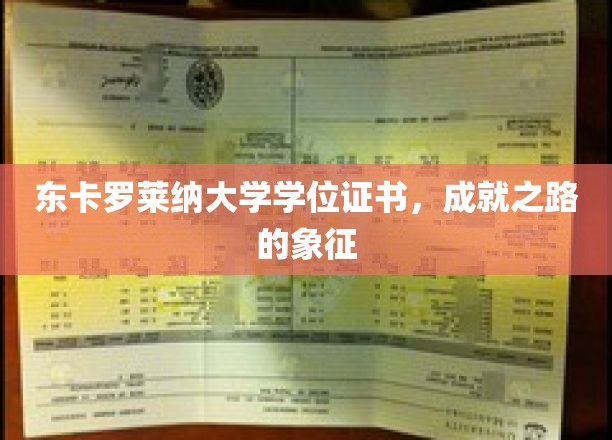 东卡罗莱纳荣耀，学位证书见证非凡成就之旅