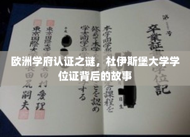 欧洲学位认证之谜，杜伊斯堡大学学位证的传奇溯源
