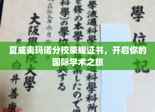 夏威夷玛诺分校荣耀通行证，迈向全球学术探索的启航之旅