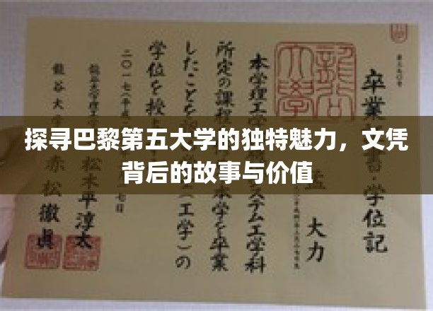 探寻巴黎第五大学的独特魅力，文凭背后的故事与价值
