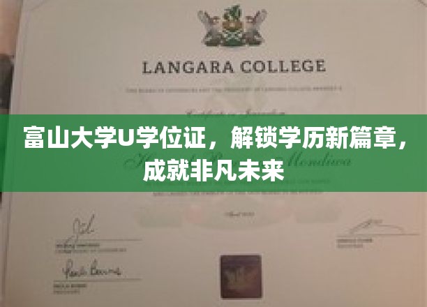 富山大学U学位证引领新纪元，开启非凡成就之路