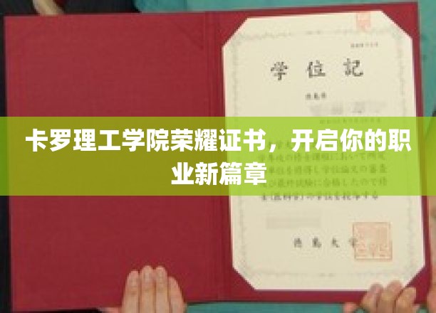 卡罗理工学院荣耀证书，领航职场新征程