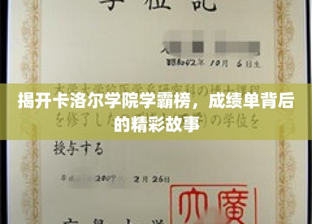 揭开卡洛尔学院学霸榜，成绩单背后的精彩故事