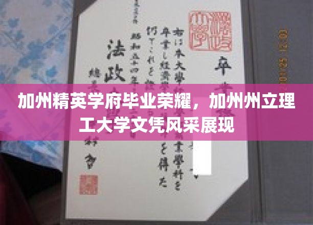 加州精英学府毕业荣耀，加州州立理工大学文凭风采展现