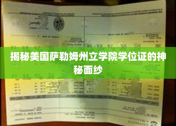 揭开美国萨勒姆州立学院学位证的神秘面纱