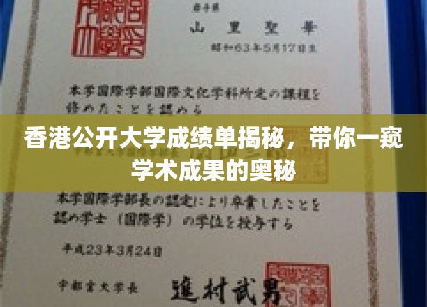 揭开香港公开大学成绩单面纱，探索学术成就的秘密世界
