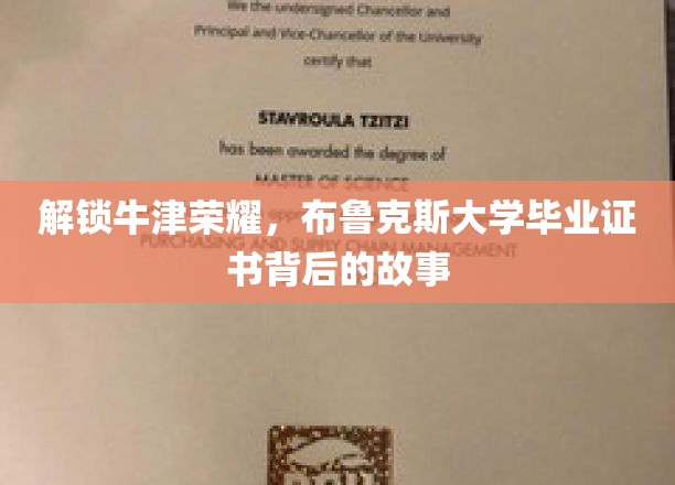 探寻牛津荣耀，布鲁克斯大学证书的非凡历程