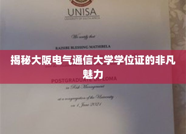 揭开大阪电气通信大学学位证的独特魅力