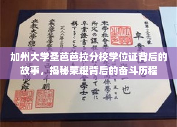 加州圣芭芭拉荣耀背后，一纸学位证背后的不凡征程