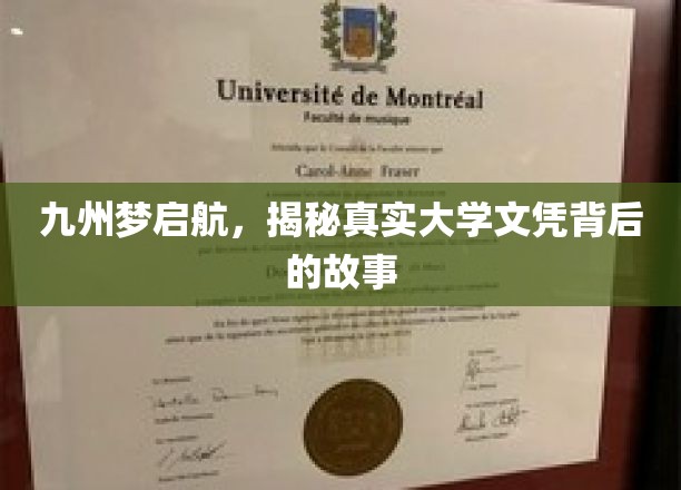 九州梦启航，探寻真实大学文凭背后的故事