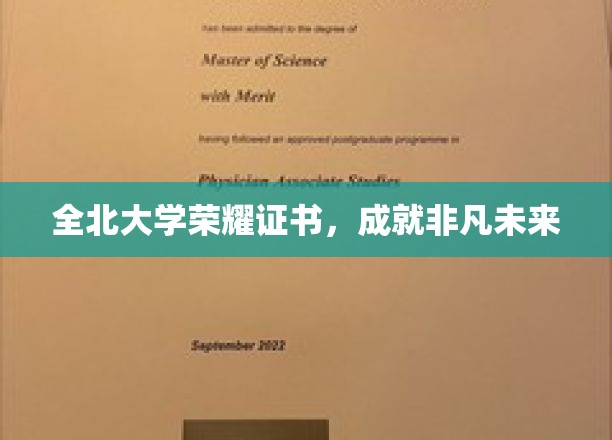 全北荣耀，铸就非凡梦想之路的证书见证