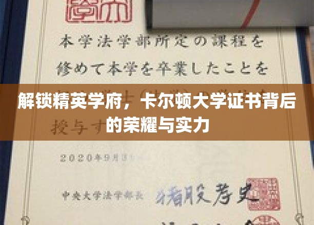 卡尔顿精英，揭秘世界名校证书的含金量与影响力