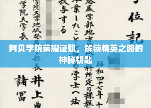 阿贝学院荣耀证书，开启未来精英之路的神秘钥匙环