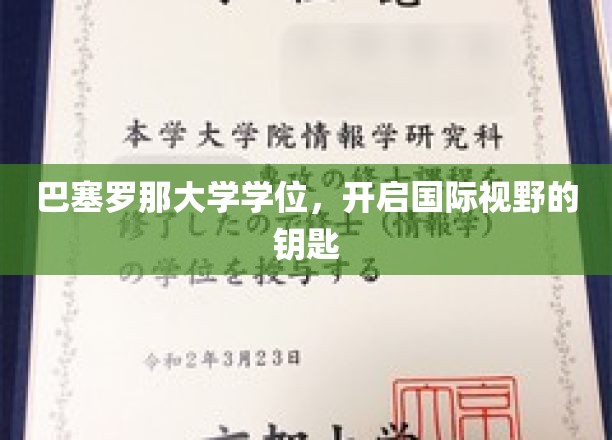 解锁全球视野，巴塞罗那大学学位，你的国际通行证