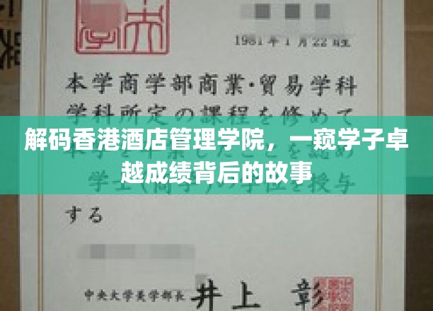香港酒店管理学院风采展，学子卓越成绩背后的不凡历程