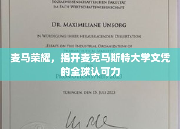 麦马荣耀，揭开麦克马斯特大学文凭的全球认可力
