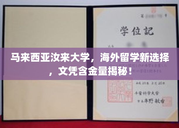 探索海外留学新篇章，马来西亚汝来大学，揭秘高含金量文凭背后的魅力！