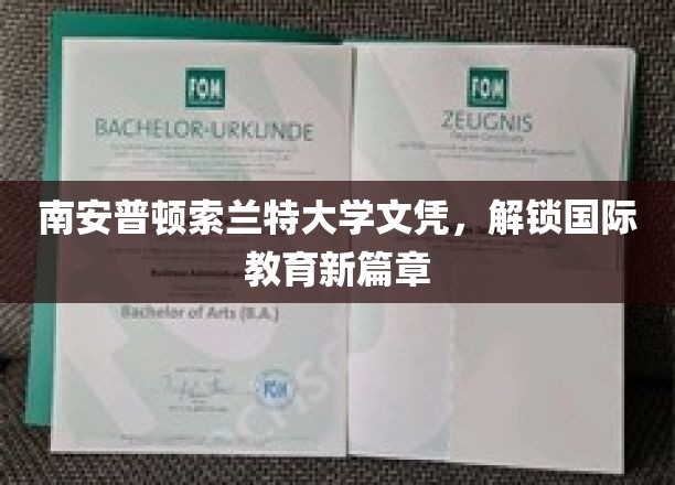 南安普顿索兰特大学文凭，引领全球教育新航向