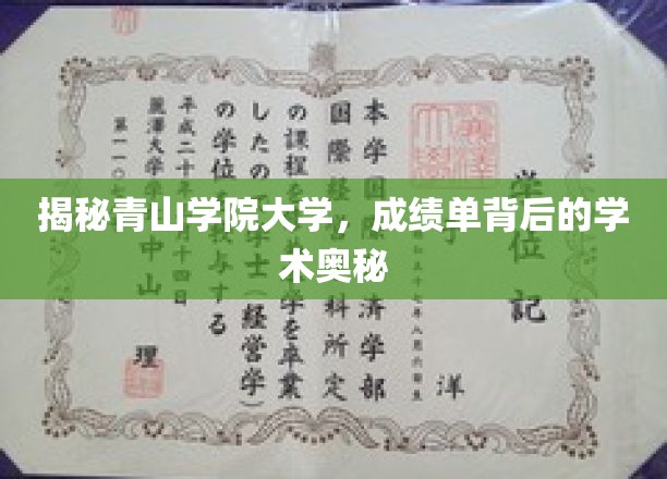 探寻青山学院大学，成绩单背后的学术传奇