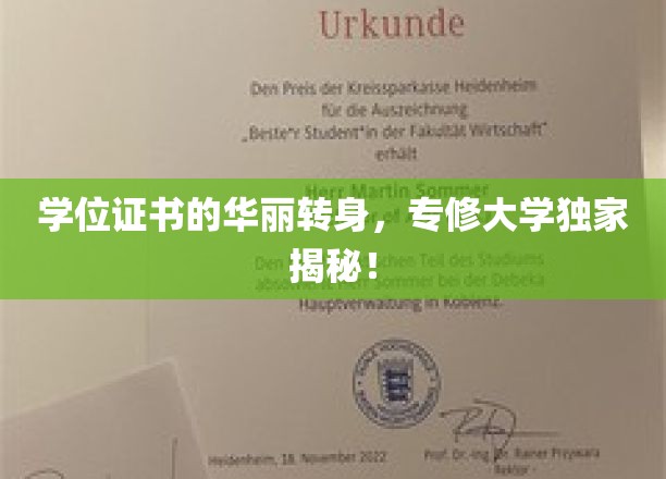 学位证书的华丽转身，专修大学独家揭秘！