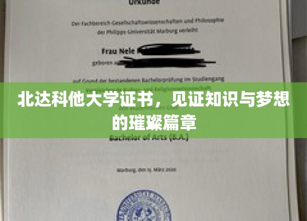 梦想启航，北达科他大学证书，照亮知识成就之路