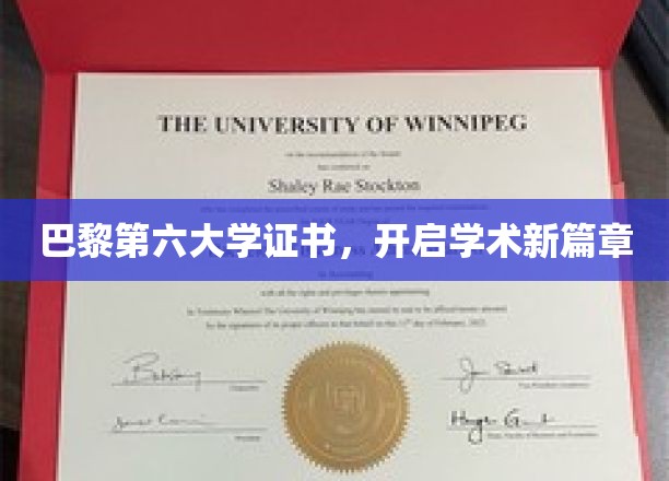 巴黎第六大学荣耀证书，引领学子开启辉煌学术之旅